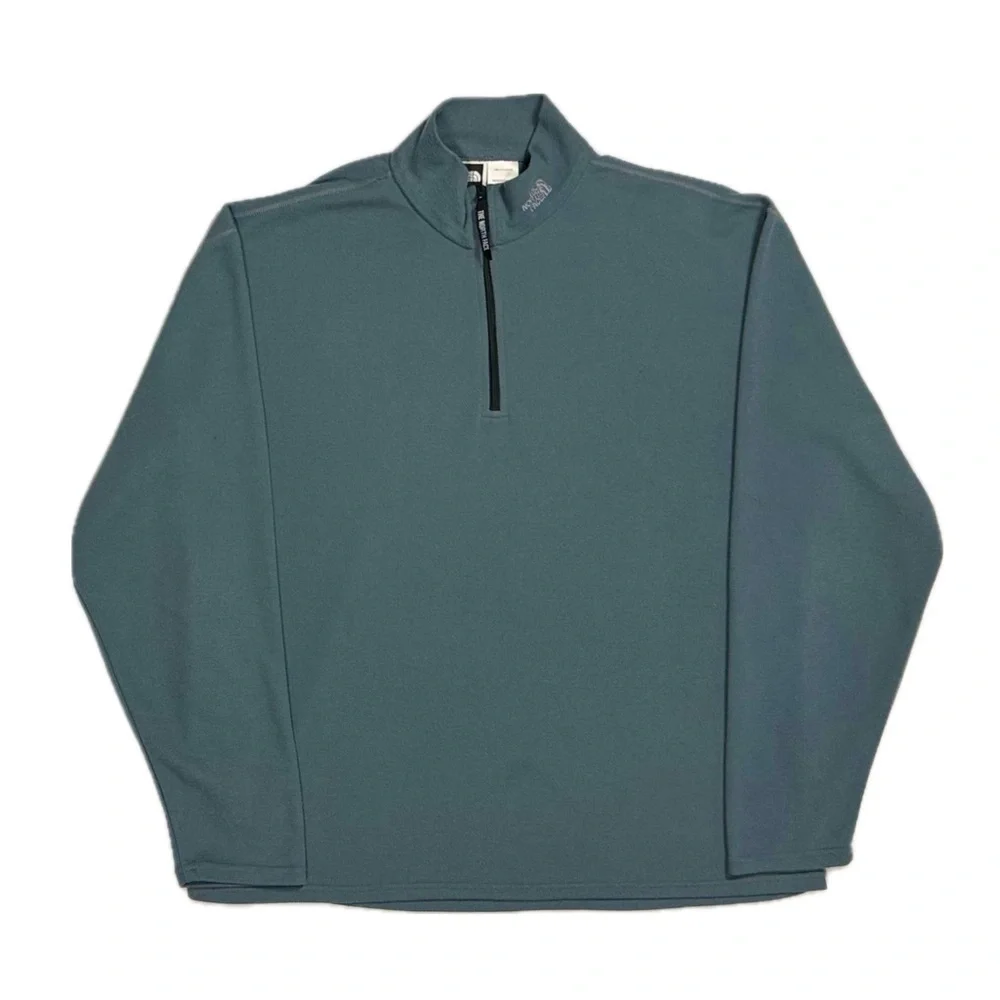 Vintage 90s North Face Made in USA blue quarter zip fleece sweatshirt mens XL